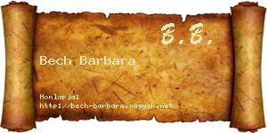 Bech Barbara névjegykártya
